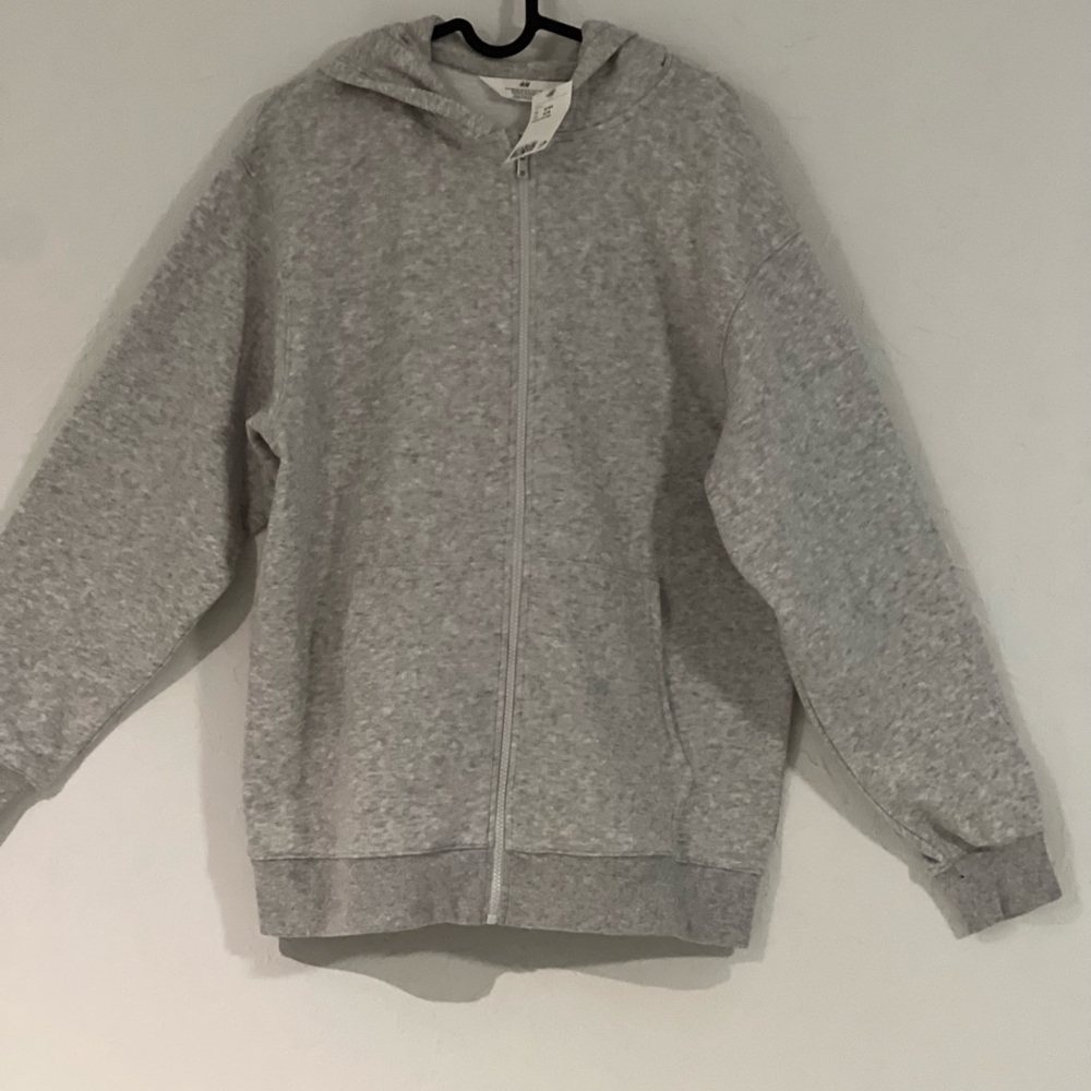 H&M Zip-Up Hoodie color grey
